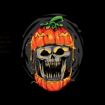 pumpkin skull Illustration vector