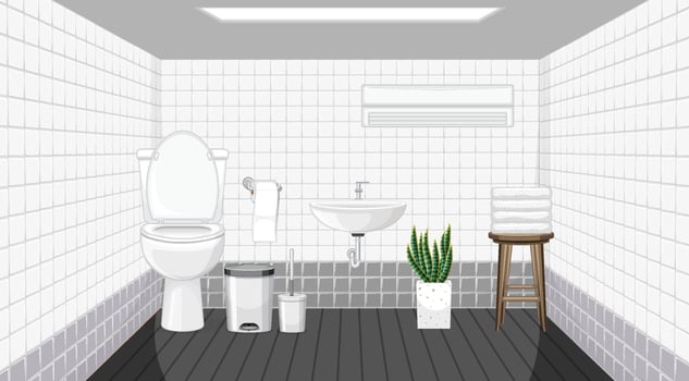 Bathroom interior design with furniture vector
