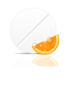 Orange pill icon.Environment background vector illustration