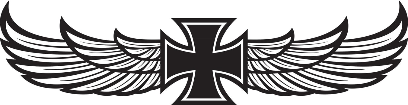 Cross with Wings vector