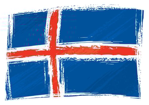 Grunge Iceland flag vector