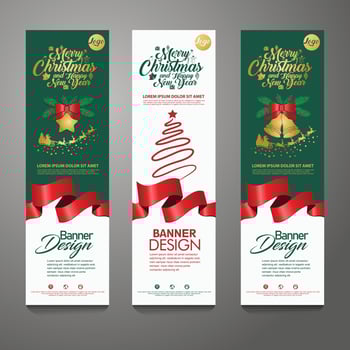 Merry Christmas banner vertical background, vector illustration