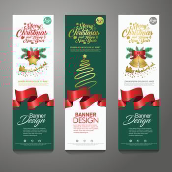 Merry Christmas banner vertical background, vector illustration
