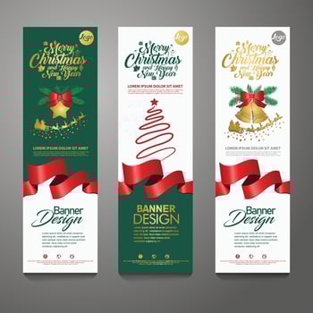 Merry Christmas banner vertical background, vector illustration