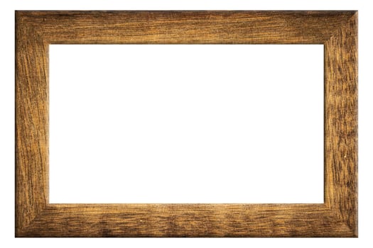 Old wooden frame on white background photo