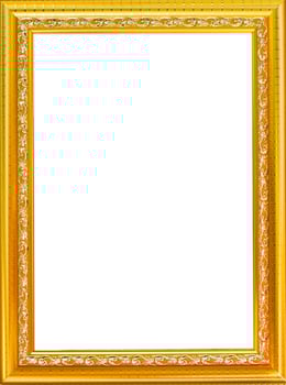 antique golden frame isolated on white background photo