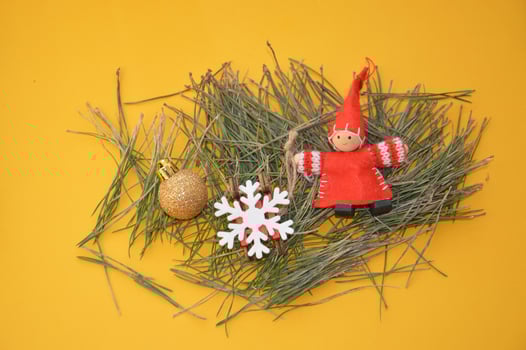 Composition of new year and christmas toys photo