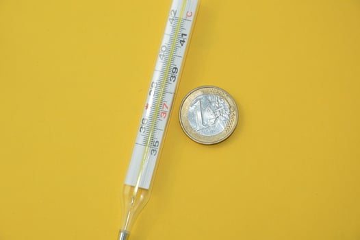 Increase in the rate and tension of the euro currency photo