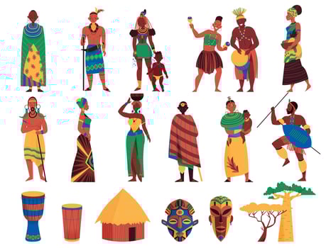 African Culture Icons Collection vector