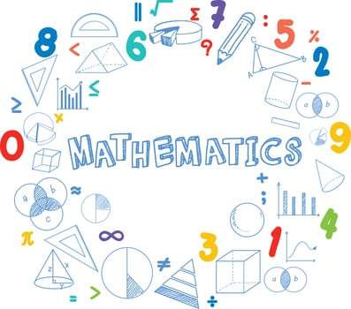 Mathematics font icon with formula vector