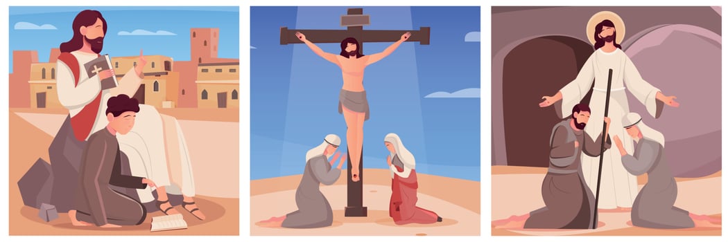 Flat Jesus Compositions vector