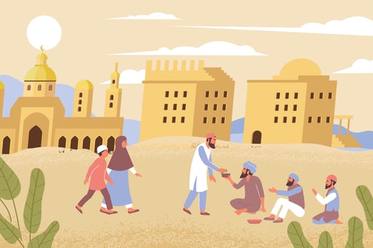 Ramadan Charity Flat Composition vector