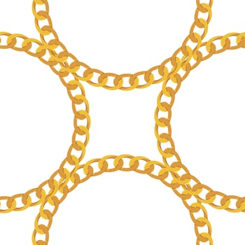 Gold Chain Jewelry Seamless Pattern Background. Vector Illustration