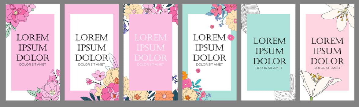 Summer Abstract Instagram stories  banner collection set vector