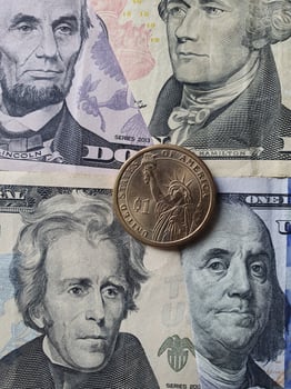 Economy and business with American dollar money photo