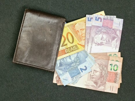 Economy and finance with brazilian money photo