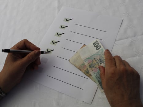 Economics and finance themes with czech money photo