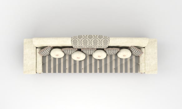 Sofa Top View furniture 3D Rendering photo