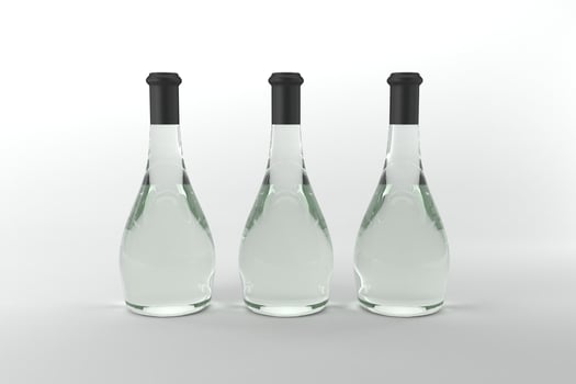 3D Rendered Bottles Mockup Template photo
