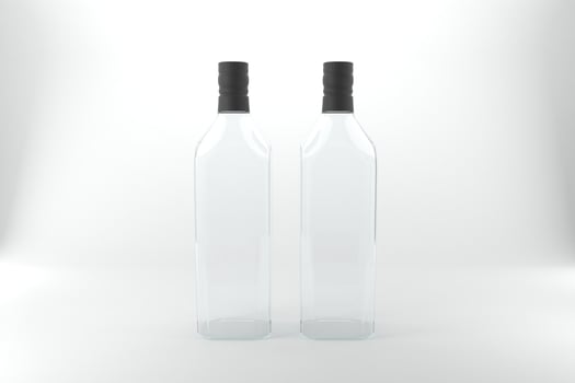 3D Rendered Bottles Mockup Template photo
