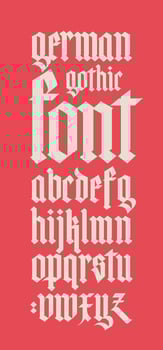 Gothic, English alphabet. vector