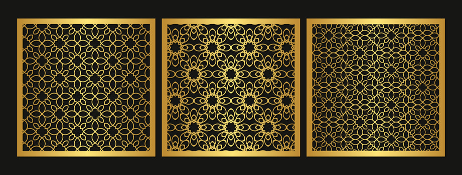 Luxury seamless die cut decorative pattern template vector