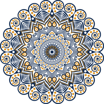Colorful Mandala Illustration on doodle style. Vector hand drawn doodle mandala with hearts. Bright colors mandala design for print, poster, cover, brochure, flyer, banner, book cover.