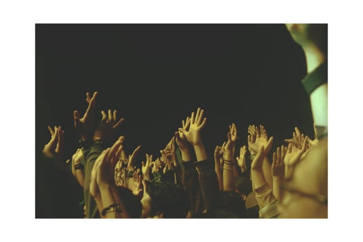 Crowd hands up concert people photo