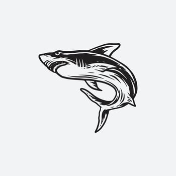 Black shark illustration vector