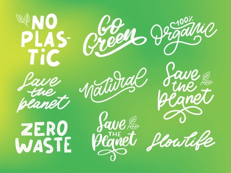 Go Green label, trendy brush lettering, inspirational phrase. Vegetarian concept. Vector calligraphy for vegan shop, cafe, restaurant menu, badges, stickers, banners, logos. Modern typography