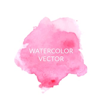 Abstract watercolor splash. Watercolor drop vector pink