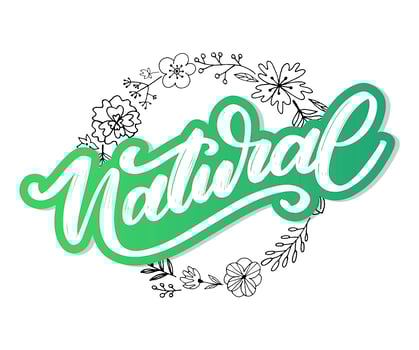 100 Natural Vector Lettering Stamp Illustration slogan calligraphy