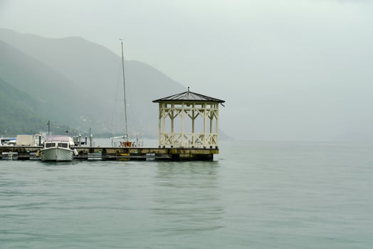 Rainy day at the lake photo