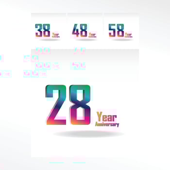 Year Anniversary Set Elegant Vector Template Design Illustration