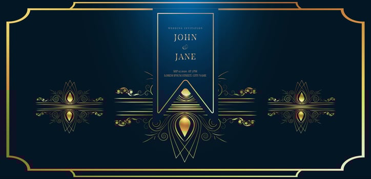 luxury royal floral wedding invitation 01 vector