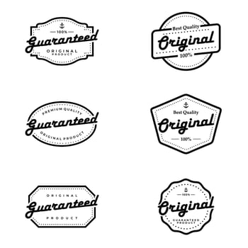 Vintage Guaranteed and Original Badges Label. Sticker and Stamp Template Vector