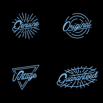 Vintage Guaranteed and Original Badges Label. Sticker and Stamp Template Vector