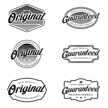 Vintage Guaranteed and Original Badges Label. Sticker and Stamp Template Vector