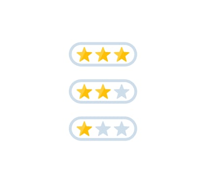 rating stars, feedback, review vector icons on white
