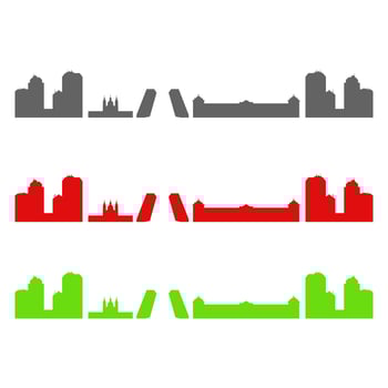 Madrid Skyline Illustrated On White Background vector