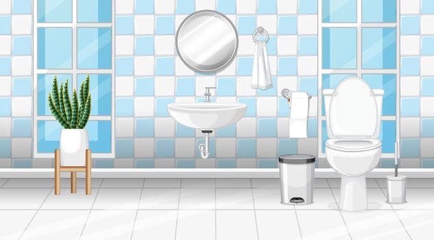 Bathroom interior design with furniture vector