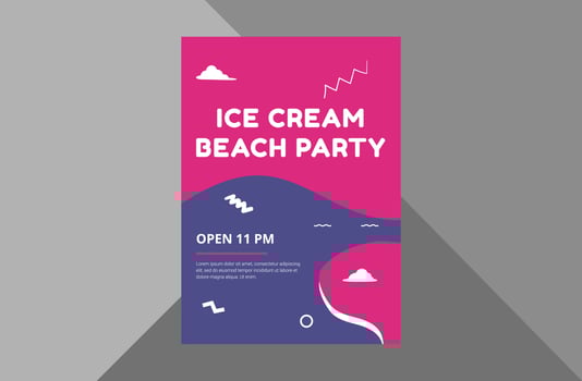 ice cream flyer design template. ice cream shop poster leaflet design. ice cream festival promotion flyer template. a4 template, brochure design, cover, flyer, poster, print-ready vector