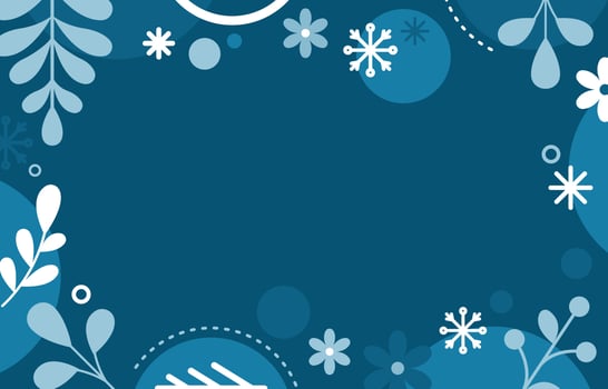 Winter Floral Geometric Background vector