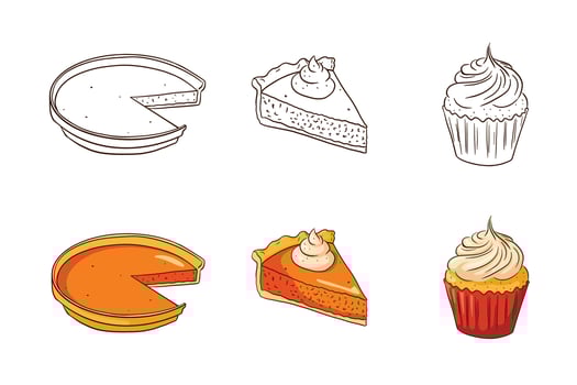hanksgiving Pumpkin Dishes Set vector