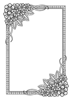 Mehndi flower for henna, mehndi, tattoo, decoration. vector