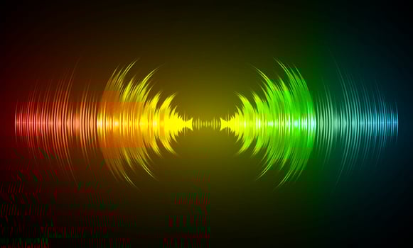 Sound waves oscillating dark light vector