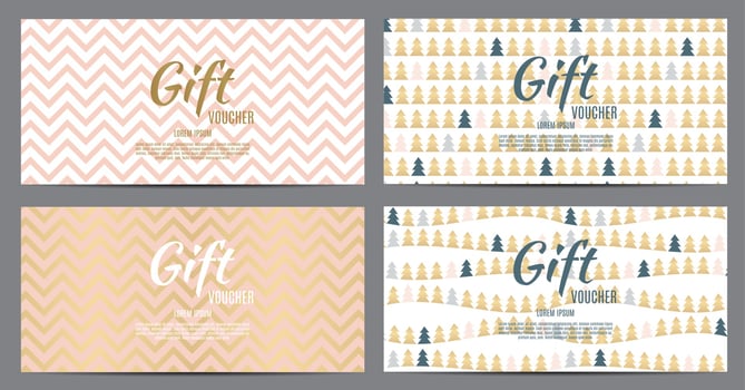 Christmas and New Year Gift Voucher, Discount Coupon Template vector