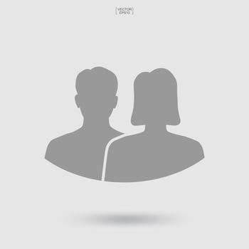 Male and female symbol. Human profile icon or people icon. Man and woman sign and symbol. Vector. vector