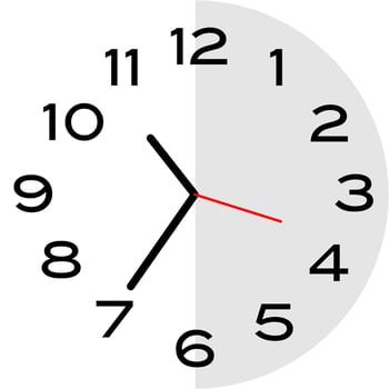 25 minutes to 11 o'clock analog clock icon vector