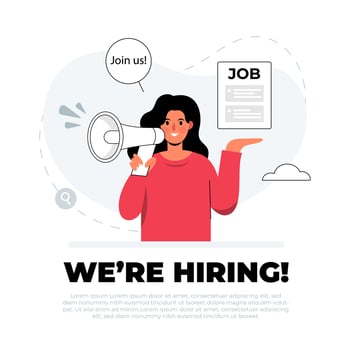 We are hiring concept in flat design vector